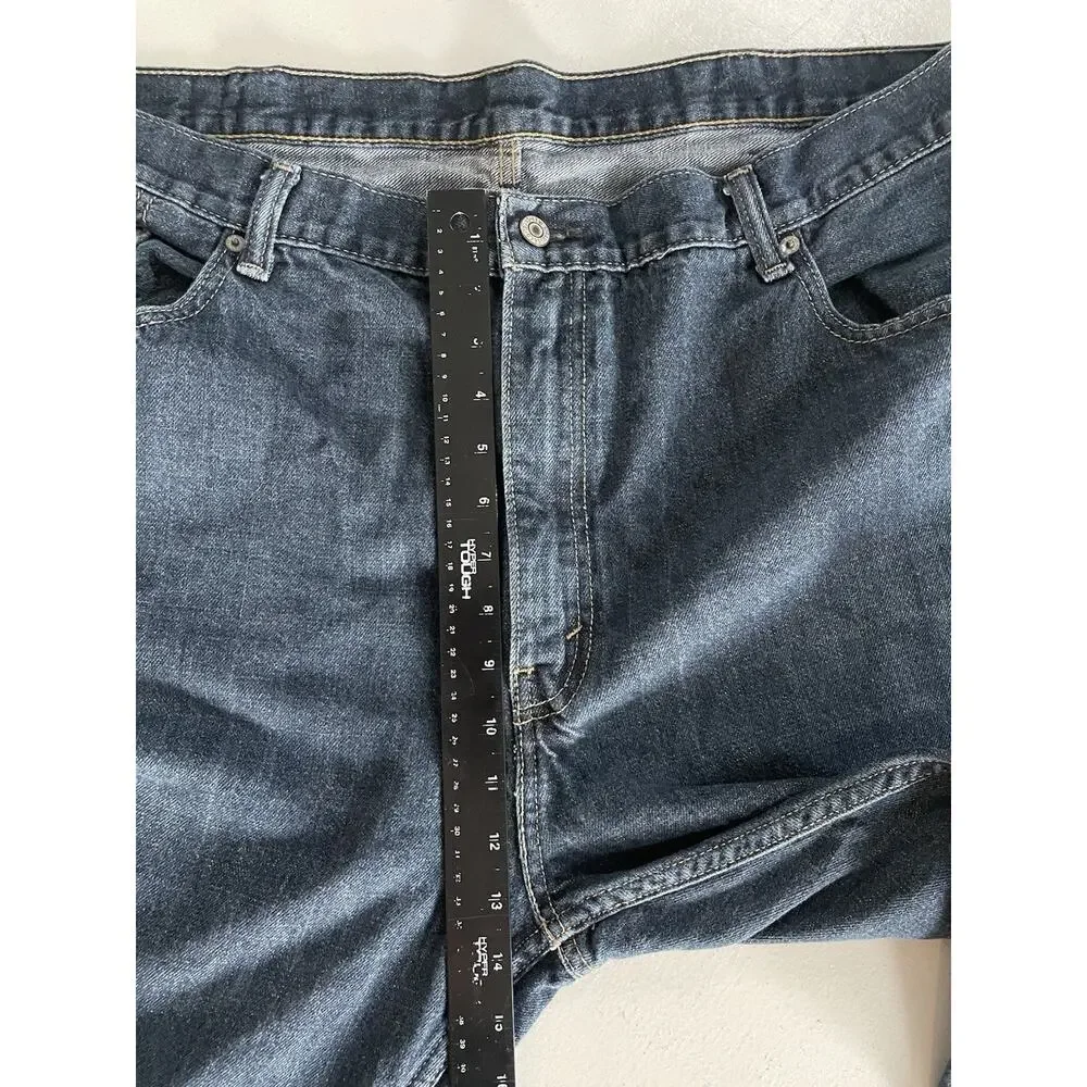 Levi's Men’s Denim Blue Jeans 44 x 30 Dark Wash Relaxed Fit Straight Preppy